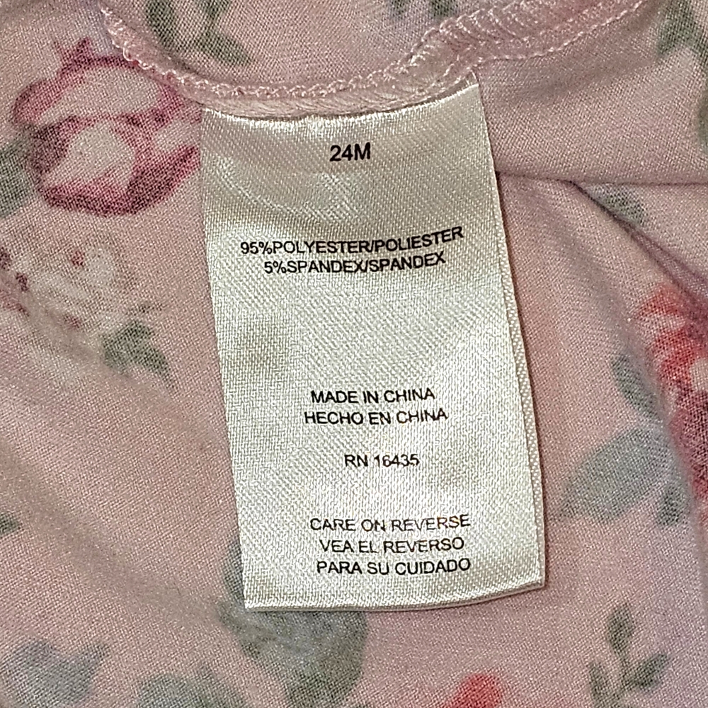 Nannette Baby Pink Floral Long Sleeve Dress | 24 Months - Picture 4 of 4